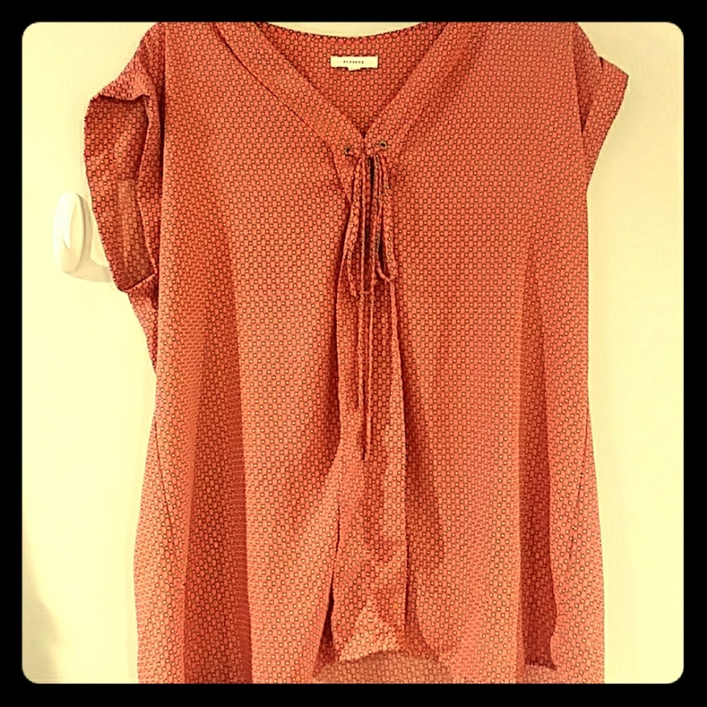 Patterned Orange Blouse - image 1